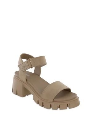 MIA Taupe Platform Sandal with Ankle Strap